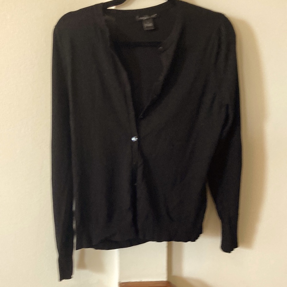 August Silk Classic Black Cardigan, large